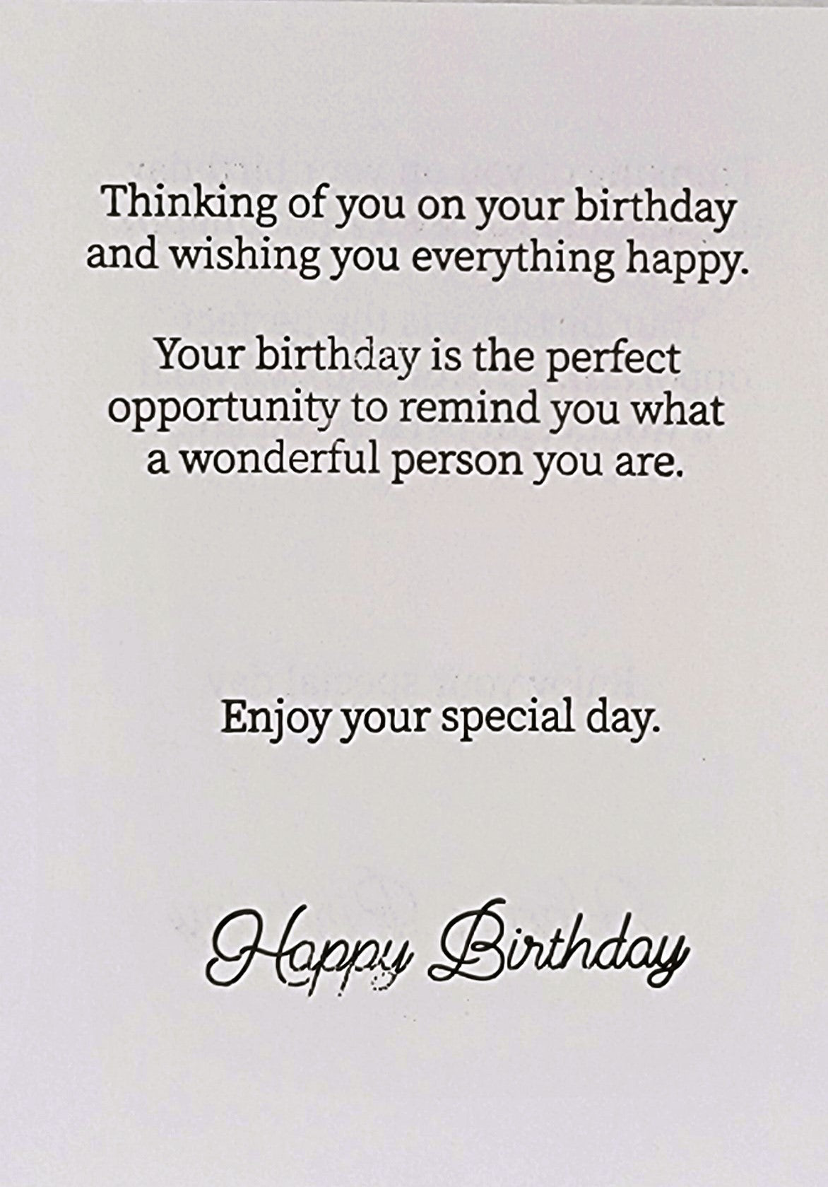 WISHING YOU THE HAPPIEST BIRTHDAY GREETING CARD/ 4 Styles