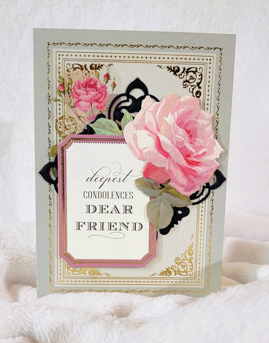 DEEPEST CONDOLENCES / WITH SYMPATHY Pale Seafoam Green Greeting Card